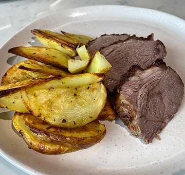 Roasted Lamb with Lemon Roasted Potato