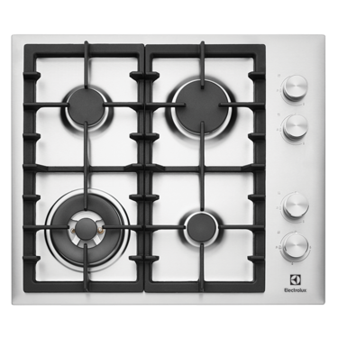 60cm 4 burner stainless steel gas cooktop with side controls