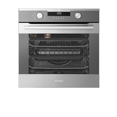 Stainless steel pyrolytic oven with knob controls