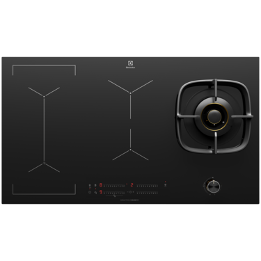 90cm UltimateTaste 900 hybrid gas and induction cooktop