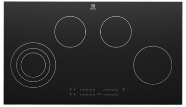 90cm UltimateTaste 300 4 zone ceramic cooktop