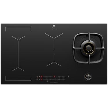 90cm UltimateTaste 900 hybrid gas and induction cooktop